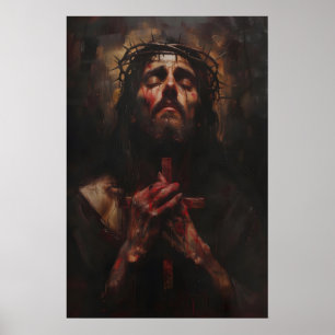 Jezus Christus met Doornenkroon Kunst, Digitaal Poster
