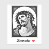 Jezus Christus met , doornkroonreligie Sticker (Vel)