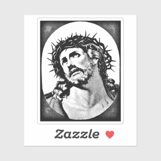 Jezus Christus met , doornkroonreligie Sticker (Vel)