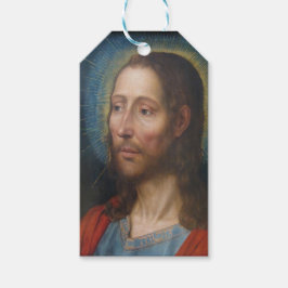 Jezus Christus met een gouden halo Cadeaulabel