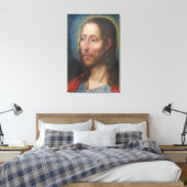 Jezus Christus met een gouden halo (door Quentin M Canvas Afdruk (Insitu (Slaapkamer))