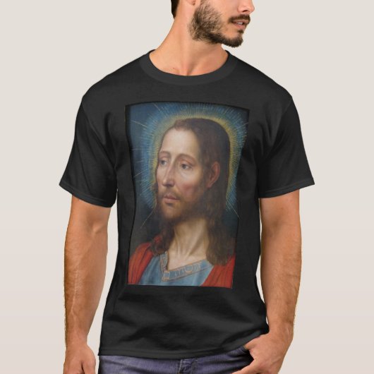 Jezus Christus met een gouden halo T-shirt (Voorkant)