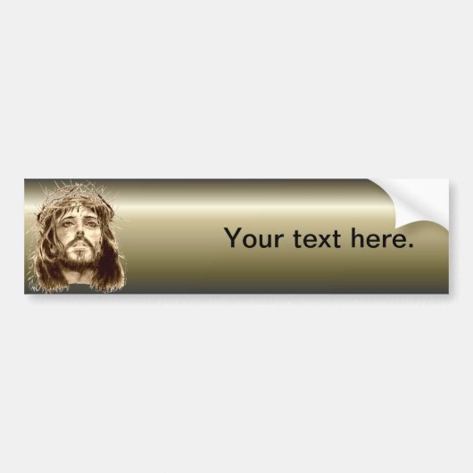 Jezus Christus met een Kroon van Thorns Bumpersticker (Voorkant)