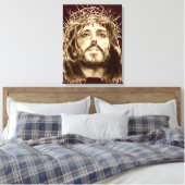 Jezus Christus met een Kroon van Thorns Canvas Afdruk (Insitu (Slaapkamer))