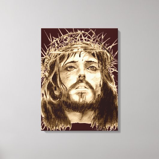 Jezus Christus met een Kroon van Thorns Canvas Afdruk (Voorkant)