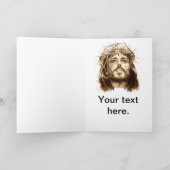 Jezus Christus met een Kroon van Thorns Feestdagen Kaart (Binnen)