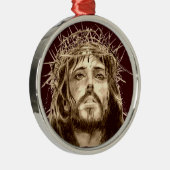 Jezus Christus met een Kroon van Thorns Metalen Ornament (Rechts)