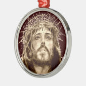 Jezus Christus met een Kroon van Thorns Metalen Ornament (Links)