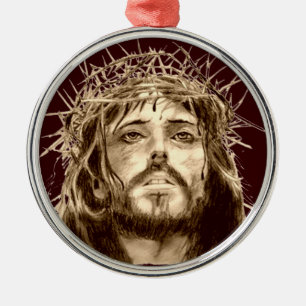 Jezus Christus met een Kroon van Thorns Metalen Ornament
