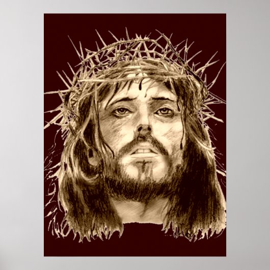 Jezus Christus met een Kroon van Thorns Poster (Voorkant)