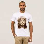 Jezus Christus met een Kroon van Thorns T-shirt (Voorkant volledig)