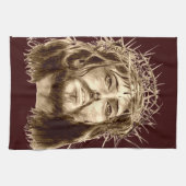 Jezus Christus met een Kroon van Thorns Theedoek (Horizontaal)