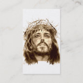 Jezus Christus met een Kroon van Thorns Visitekaartje (Achterkant)