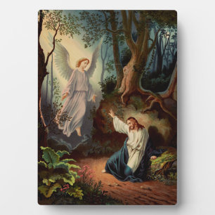 Jezus Christus met engel  Fotoplaat