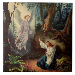 Jezus Christus met engel Tegeltje