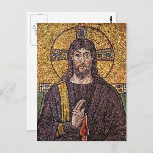 Jezus Christus met Heilige Geest Vlammozaïek Briefkaart (Voorkant / Achterkant)