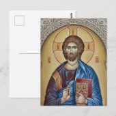Jezus Christus met het evangeliicum Briefkaart (Voorkant / Achterkant)