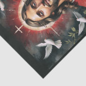 Jezus Christus met het Heilig Kruis en de Duiven Tissuepapier (Detail)