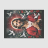 Jezus Christus met het Heilig Kruis en de Duiven Tissuepapier (Voorkant)