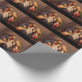 Jezus Christus met Kinderen Premium Kunst Kunstwer Cadeaupapier (Hoek)