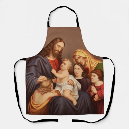 Jezus Christus met Kinderen Premium Kunst Kunstwer Schort (Voorkant)