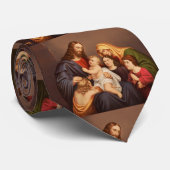 Jezus Christus met Kinderen Premium Kunst Kunstwer Stropdas (Opgerold)