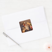 Jezus Christus met Kinderen Premium Kunstwerk Vierkante Sticker (Envelop)