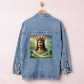 Jezus Christus met Koningskroon Landschapskunst Denim Jacket (Hangar)