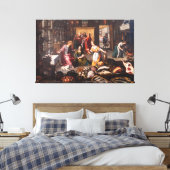 Jezus Christus met Martha en Maria - Joos Goemaere Canvas Afdruk (Insitu (Slaapkamer))