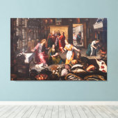 Jezus Christus met Martha en Maria - Joos Goemaere Canvas Afdruk (Insitu (Houten vloer))