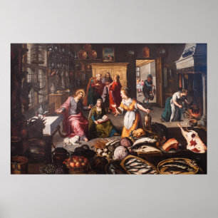 Jezus Christus met Martha en Maria - Joos Goemaere Poster