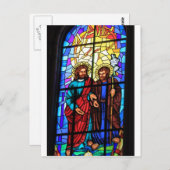 Jezus Christus, mijn herder met een glas raam gekl Briefkaart (Voorkant / Achterkant)