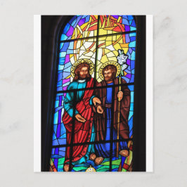 Jezus Christus, mijn herder met een glas raam gekl Briefkaart