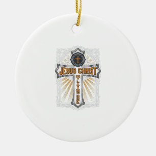 Jezus Christus Mijn Levende Hoop Vintage Kruis Keramisch Ornament