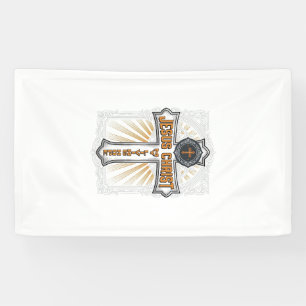 Jezus Christus Mijn Levende Hoop Vintage Kruis Spandoek