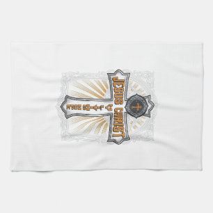 Jezus Christus Mijn Levende Hoop Vintage Kruis Theedoek