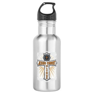Jezus Christus Mijn Levende Hoop Vintage Kruis Waterfles