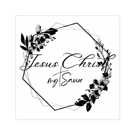 Jezus Christus Mijn redder, Fram, Foliage | Rubberstempel (Afrduk)