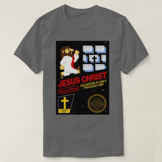 Jezus Christus NES 8 bit T-shirt (Design voorkant)