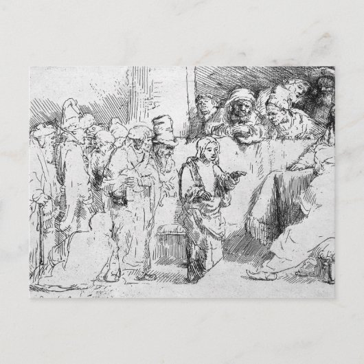 Jezus Christus onder de doktoren Briefkaart (Voorkant)