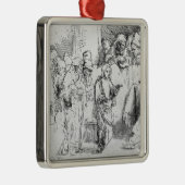 Jezus Christus onder de doktoren Metalen Ornament (Rechts)