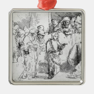 Jezus Christus onder de doktoren Metalen Ornament