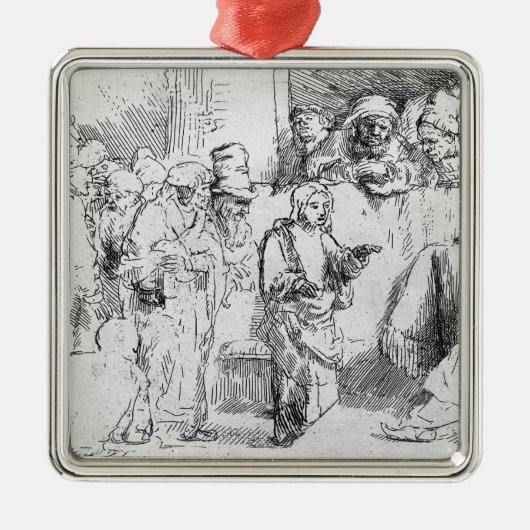 Jezus Christus onder de doktoren Metalen Ornament (Voorkant)