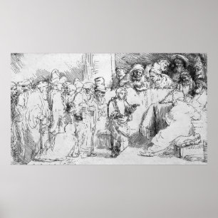 Jezus Christus onder de doktoren Poster