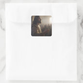 Jezus Christus onderricht in de gekozen tempel Vierkante Sticker (Tas)