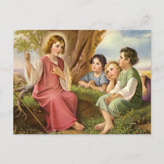 Jezus Christus Onderwijskinderen,  religie Briefkaart (Voorkant)