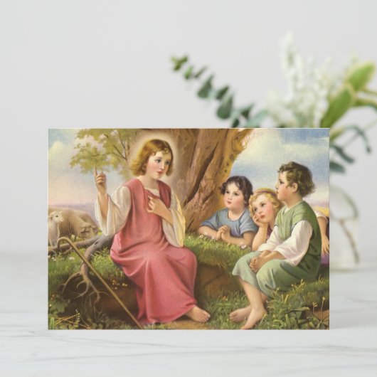 Jezus Christus Onderwijskinderen,  religie Kaart (Staand voorkant)