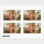 Jezus Christus Onderwijskinderen, religie Rechthoekige Sticker (Vel)