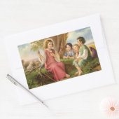Jezus Christus Onderwijskinderen, religie Rechthoekige Sticker (Envelop)