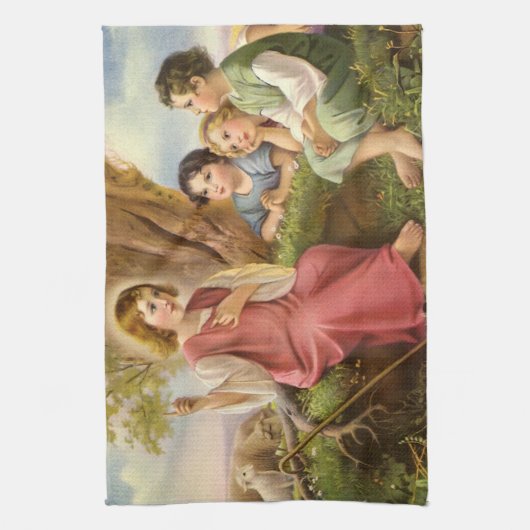 Jezus Christus Onderwijskinderen,  religie Theedoek (Verticaal)